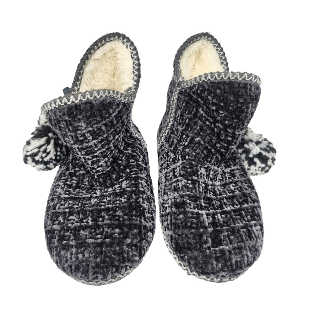 Apres Ski Cabincore Slippers Womens 7 Cozincore Hygge Pom Pom Fuzzy Soft Bootie - Picture 3 of 9